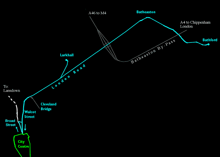 Batheaston route map 17kb